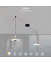 ORION * COLGANTE LED NEGRO/CUERO  2L*8W 3000K